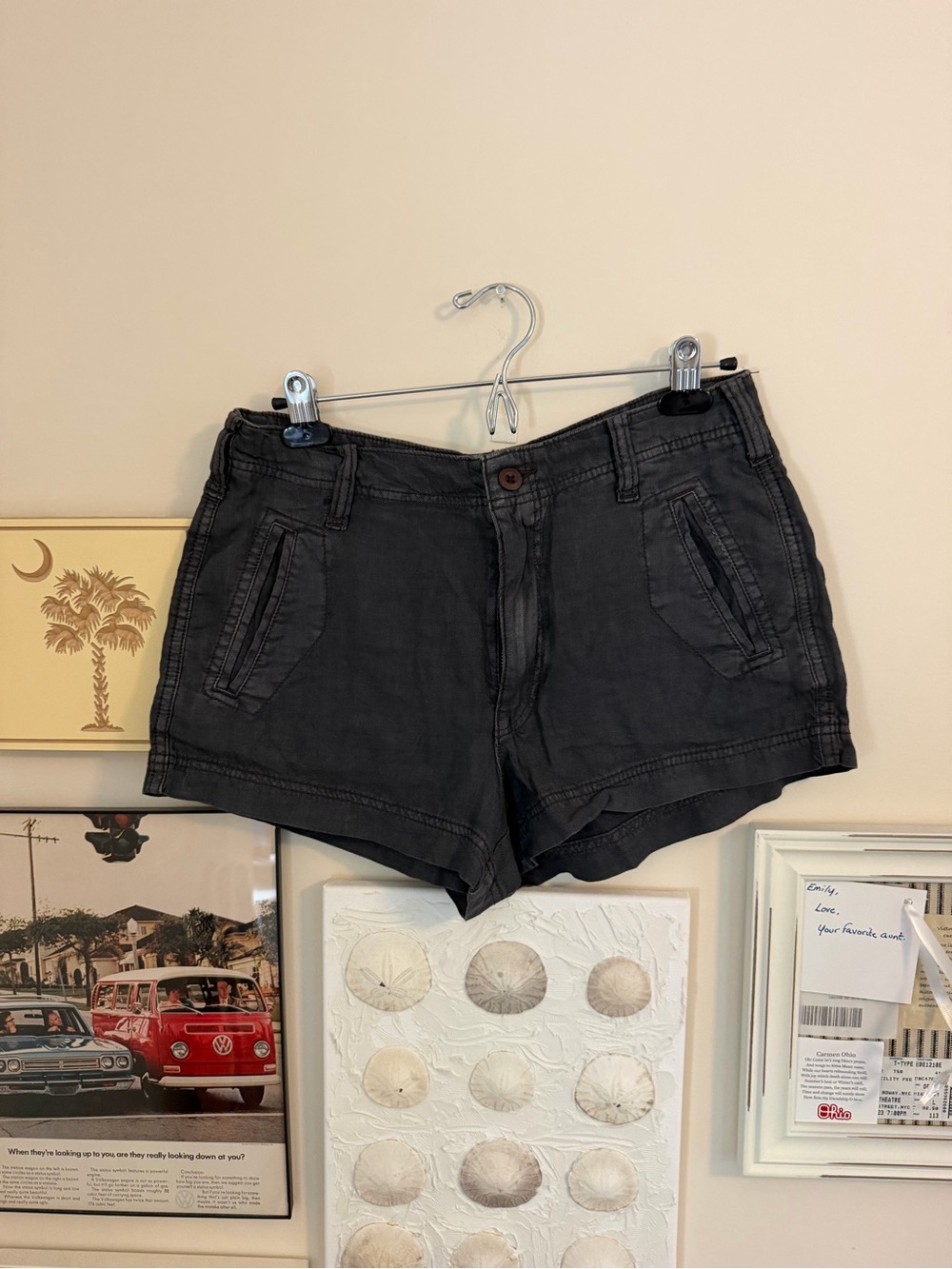 American Eagle- Women's Black Casual Cotton Blend Shorts size 8